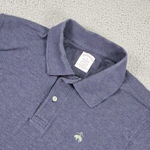 Brooks Brothers Polo Shirt Mens Medium Blue Supima Cotton Stretch Original Fit